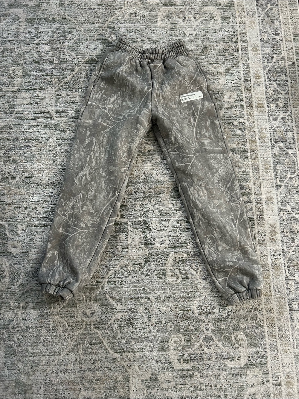 Gray Camouflage Elastic-Waist Joggers — Women's Casual Track Pants